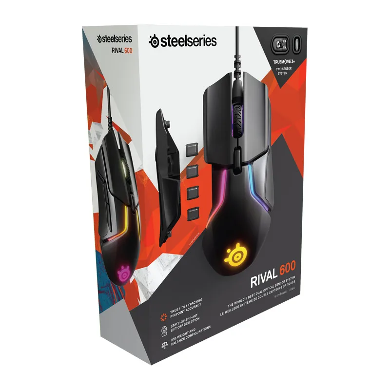 Проводная игровая мышь SteelSeries Rival 600 программируемая rgb макро с двойным датчиком