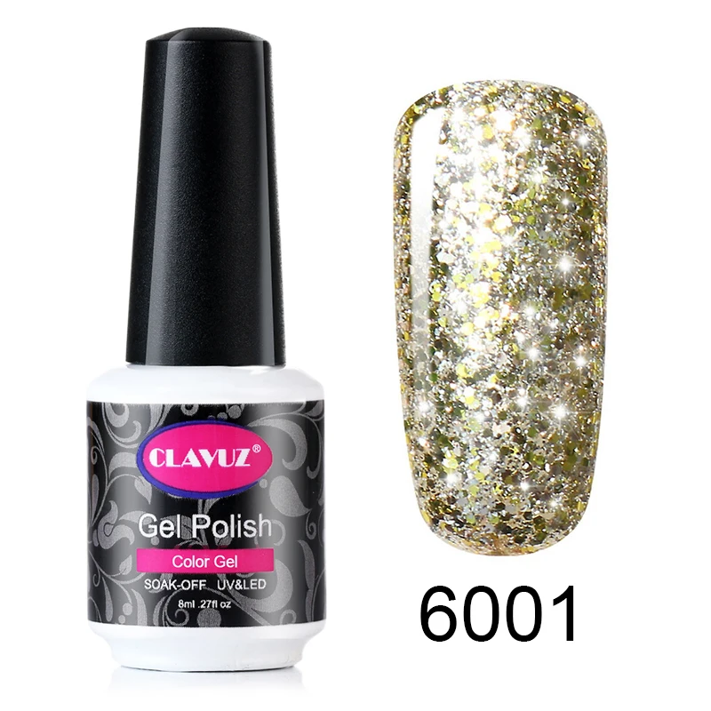 CLAVUZ 8 мл Блеск Сияющий гель лак для ногтей 30 Цвет Гибридный Лаки DIY Nail ArtManicure База Top