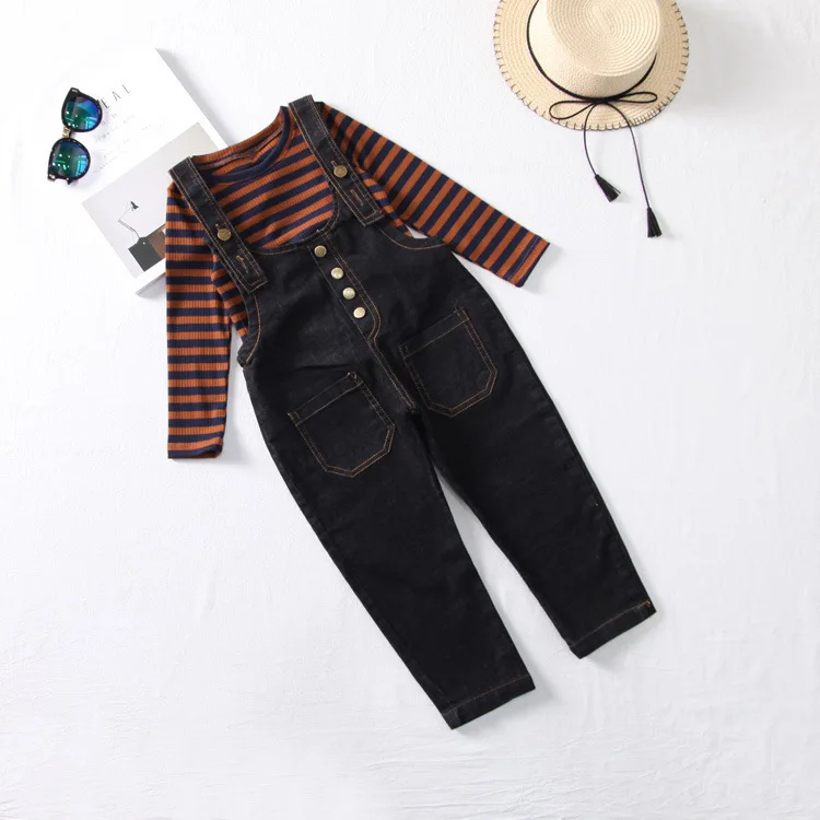 Children girls Clothing set outfits Fashion suit for girls Autumn Spring Kids cotton shirt+ jeans 2 piececs Clothes 4 5 6 years