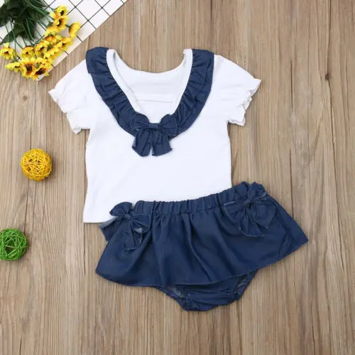 Комплект из 2 предметов милые детские повседневные топы с короткими рукавами для