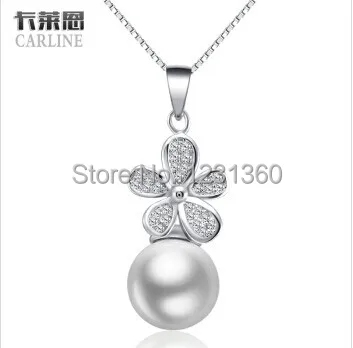 

New Fashion Natural Fleshwater Pearl Pendant&Necklace For Women,100% 925 Sterling Silver Necklace Fine Jewelry Birthday Gift