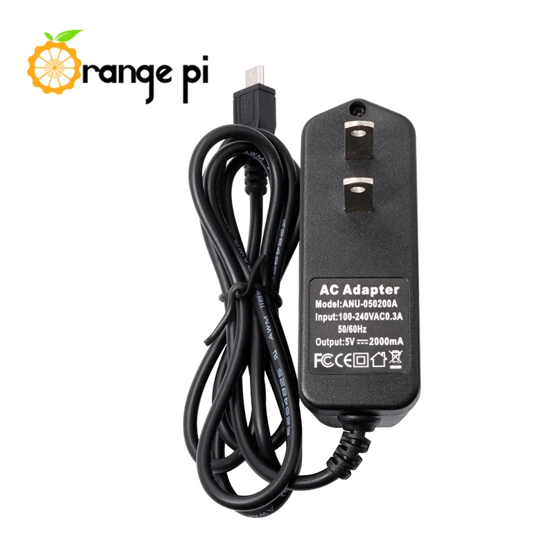 Оранжевый Pi 5 V/2A AV для OTG адаптер питания, US версия OTG блок питания, подходит с нулевым/нулевым plus2/2G-IOT/Win Plus/R1