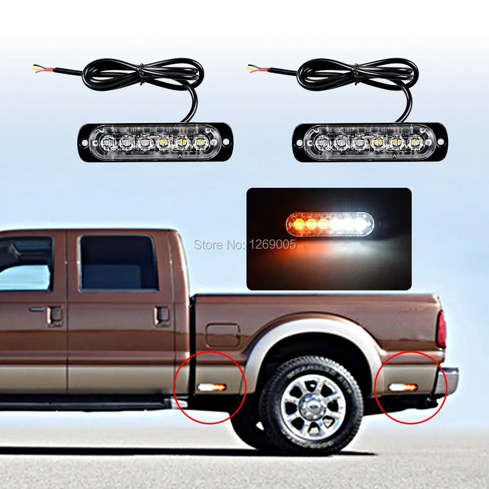 2 шт. белый янтарь автомобиль отряда Техники скорой помощи Внешний Автомобиль для