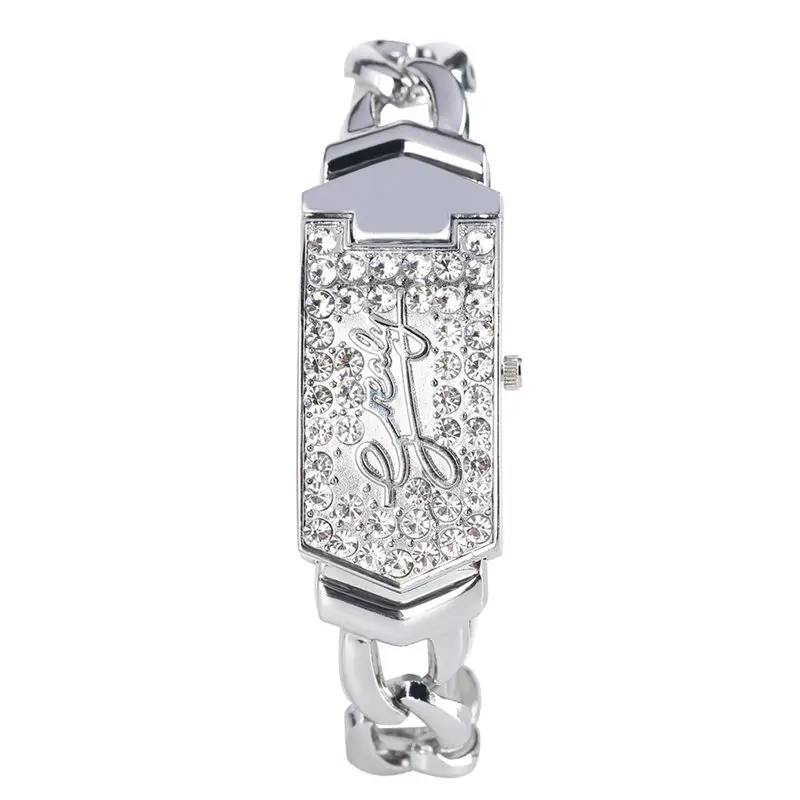 silver Часы-браслет женские кварцевые спортивные магнитные часы модные наручные часы из сплава с прямоугольным циферблатом уникальные браслеты часы reloj - Цвет: silver