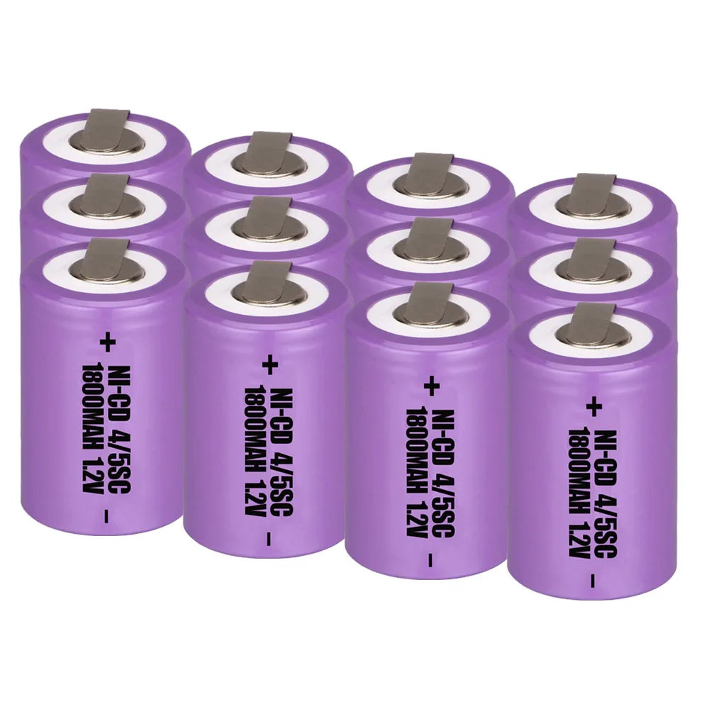 12 шт. 4/5SC батареи мощность инструмент батарея SUBC перезаряжаемые batterie 1800 мАч nicd 33