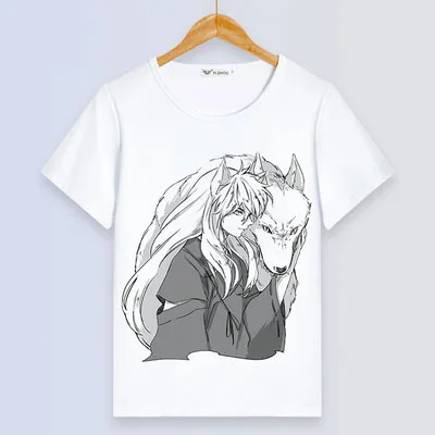 Inuyasha, футболка, аниме, кикио, футболка, женская футболка, Higurashi Kagome Sesshoumaru, косплей, короткий рукав, топы, мужские футболки - Цвет: 03