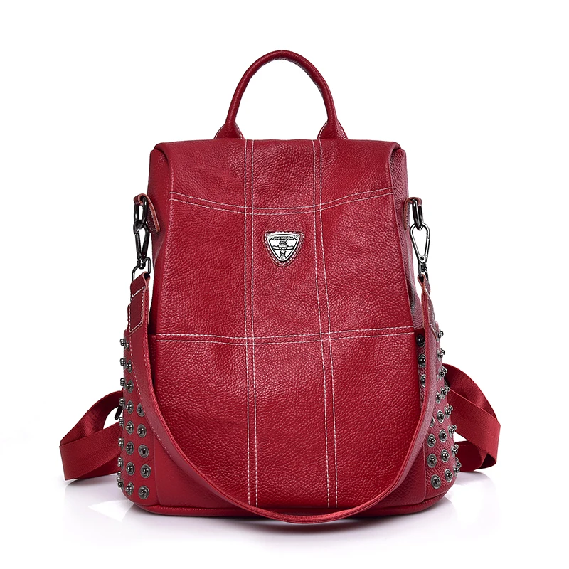 Женский кожаный рюкзак Sac a Dos винтажный клетчатый на плечо сумка для путешествий