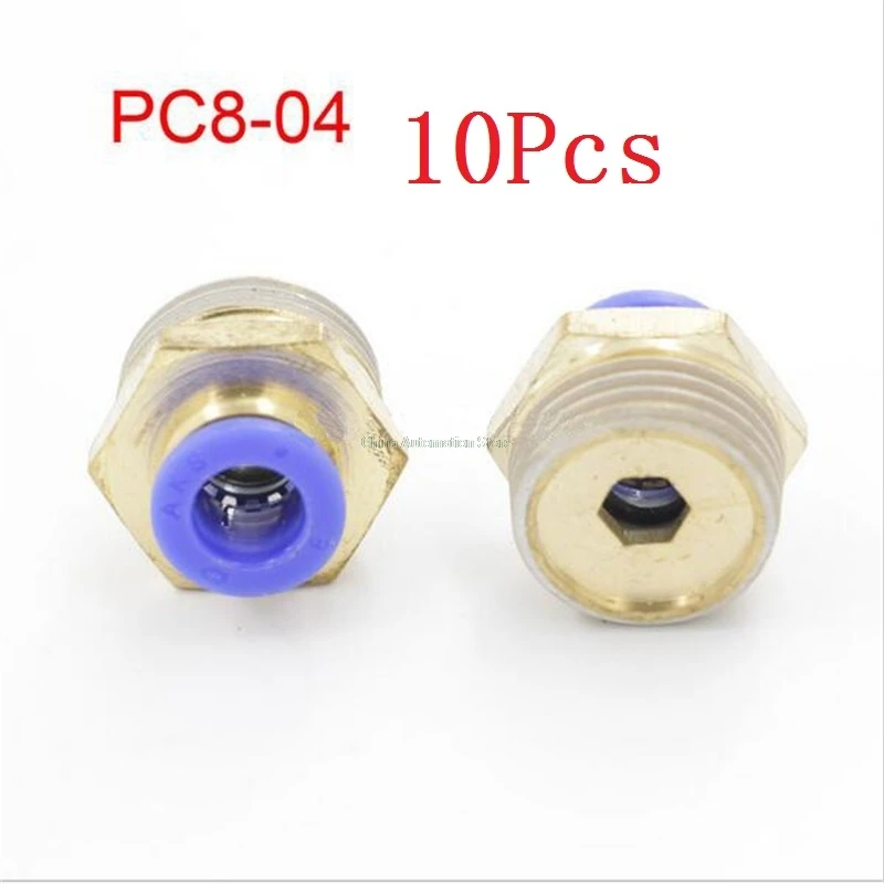 

10X 8mm Tube X 1/2" Male Thread Quick Connector Pneumatic Air Fittings PC8-04
