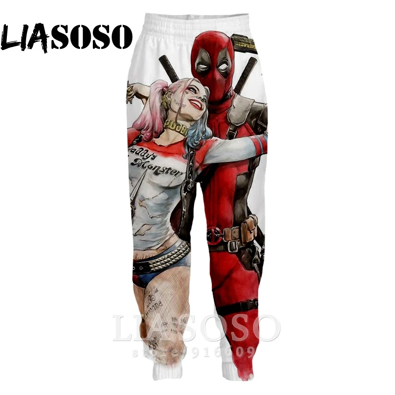 3d принт для мужчин и женщин Полная длина jogger детская игрушечная фигурка Harley Quinn Deadpool Топ Джокер спортивные штаны Зимние штаны Аниме спортивные брюки E987