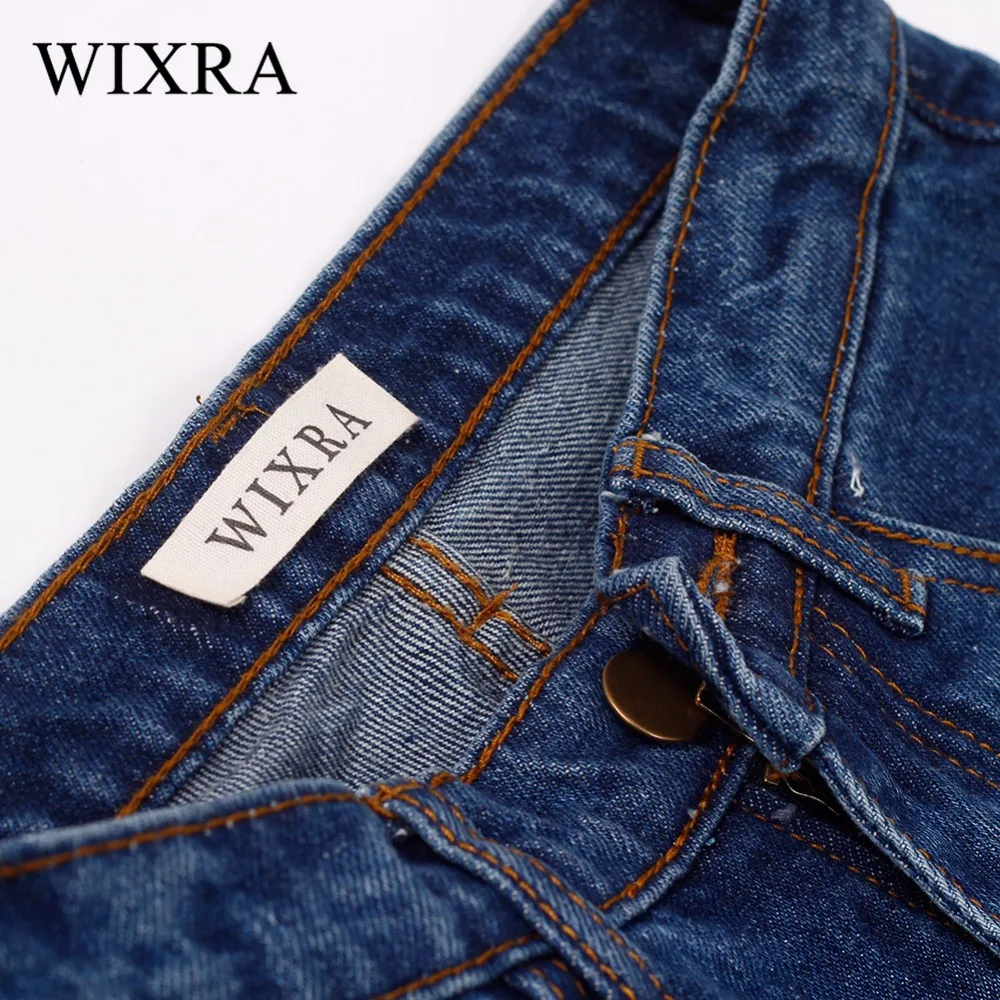 Женские джинсовые шорты Wixra синие свободные с высокой талией спереди и сзади|waist