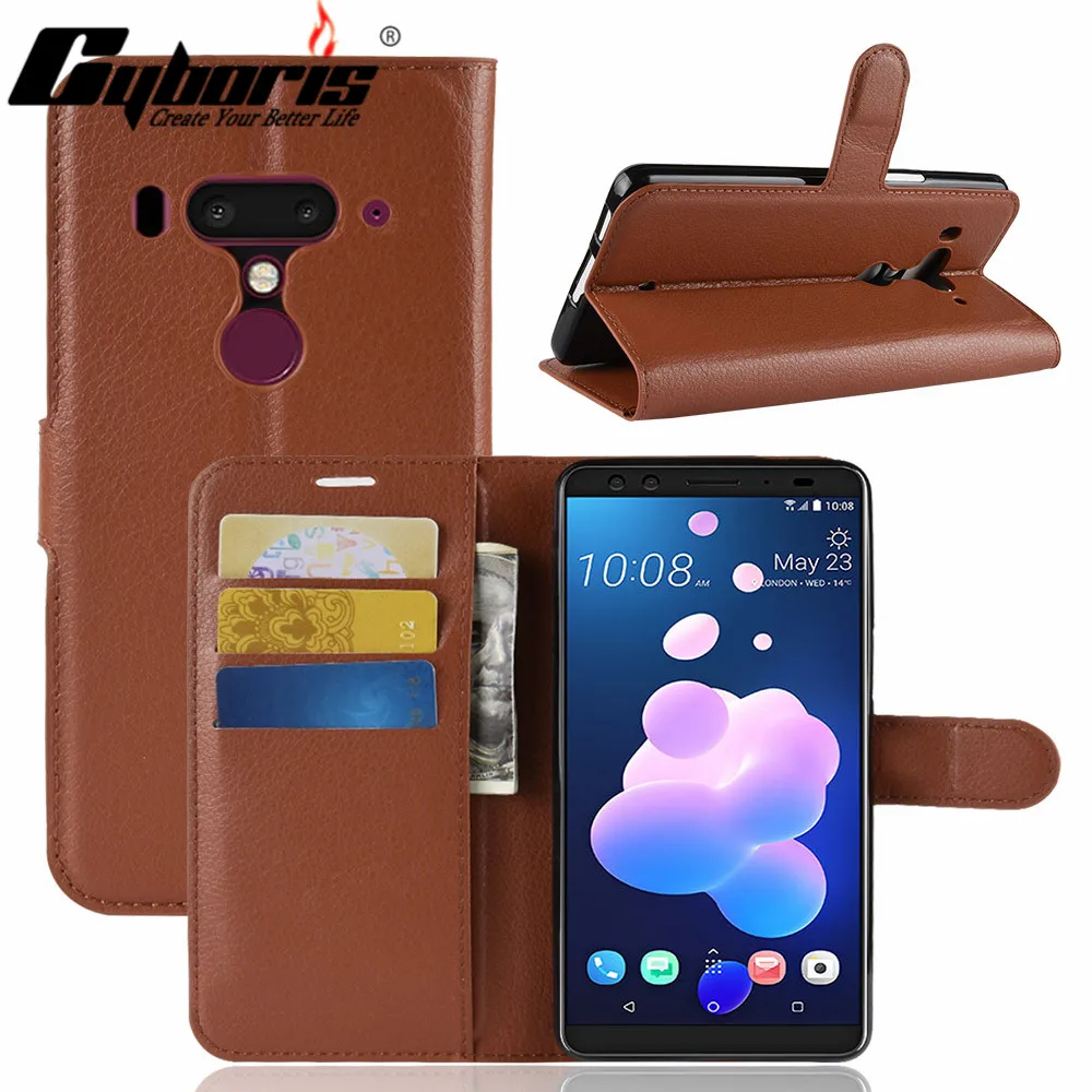 Роскошный телефонный чехол CYBORIS для HTC U12 + Plus чехол-книжка lichee чехлы с подставкой и