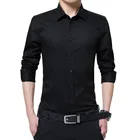 Мужская модная блузка, рубашка с длинным рукавом деловая социальная рубашка сплошной Цвет с отворачивающейся горловиной размера плюс работы блyзкa брeнд одежда S-8XL