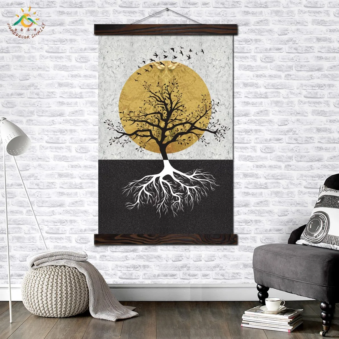 Абстрактные деньги дерево Пейзаж Настенный художественный плакат и печать холст