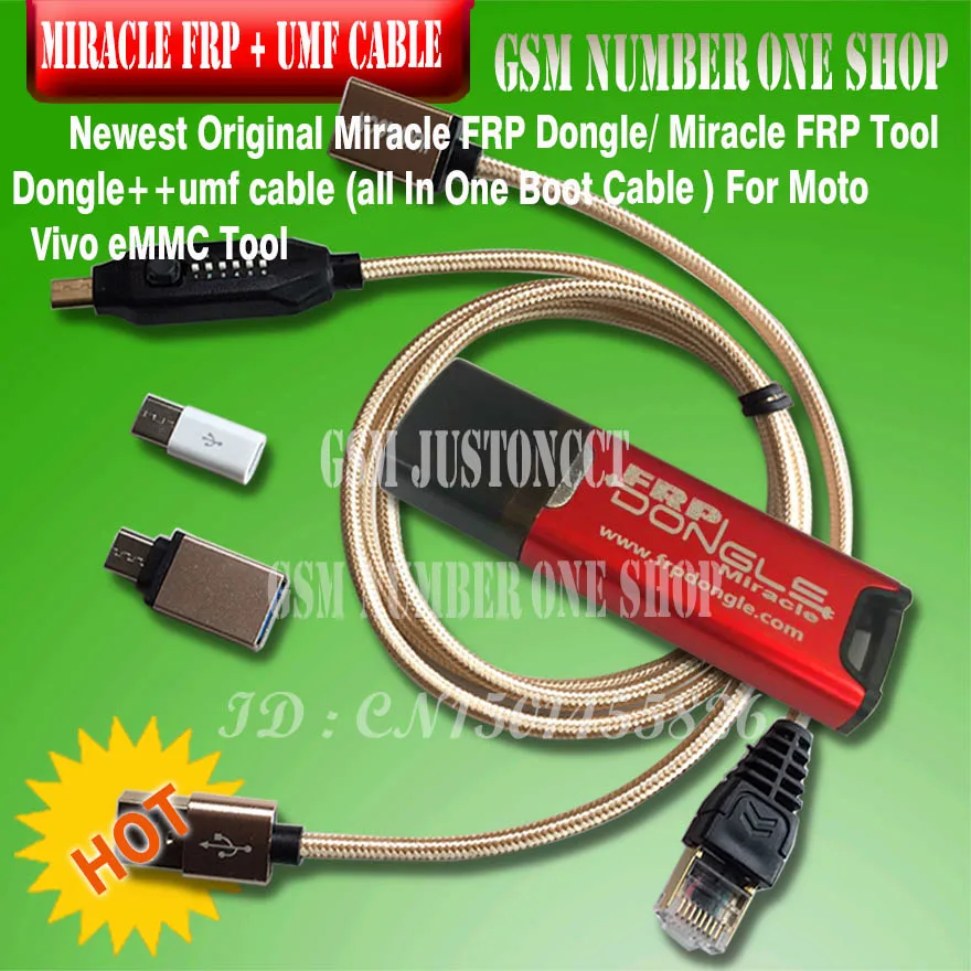 

2020 Newest Original Miracle FRP Dongle / Miracle FRP Tool Dongle + umf all In One Boot Cable FOR Moto Vivo eMMC Tool.....