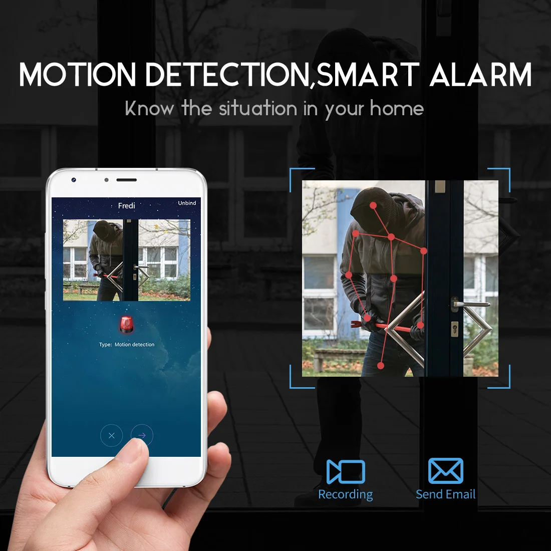 FREDI 2.0MP1080P беспроводная WiFi мини ip камера Портативная Домашняя видеонаблюдения P2P