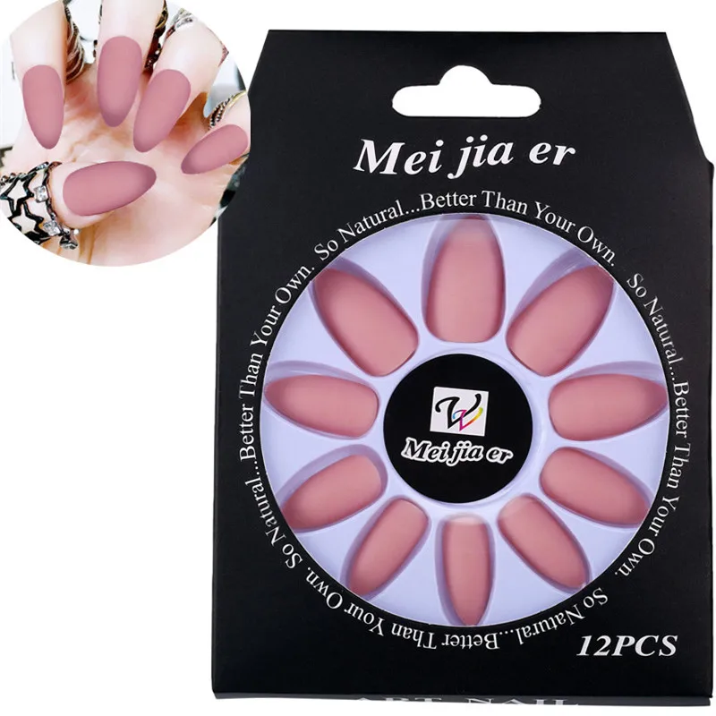 24 шт./компл. модные шпильки матовые Типсы для дизайна ногтей чистый красный