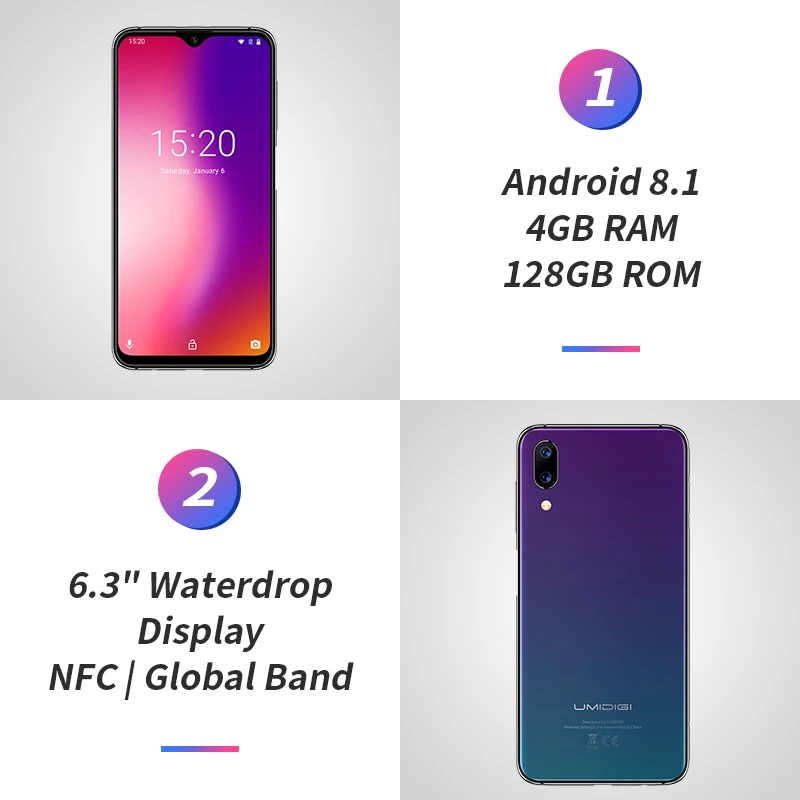 UMIDIGI One Max Global Vertion 4 Гб 128 ГБ 6 3 &quotКапля воды полный экран 4150 мАч смартфон NFC