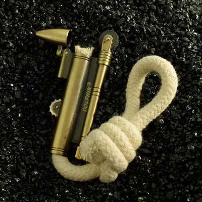 golder bullet Металлическая зажигалка для кемпинга, бархатная зажигалка, ретро гремучая змея, винтажная бархатная веревка, Тренч, зажигалка, аксессуары, Прямая поставка - Цвет: golder bullet