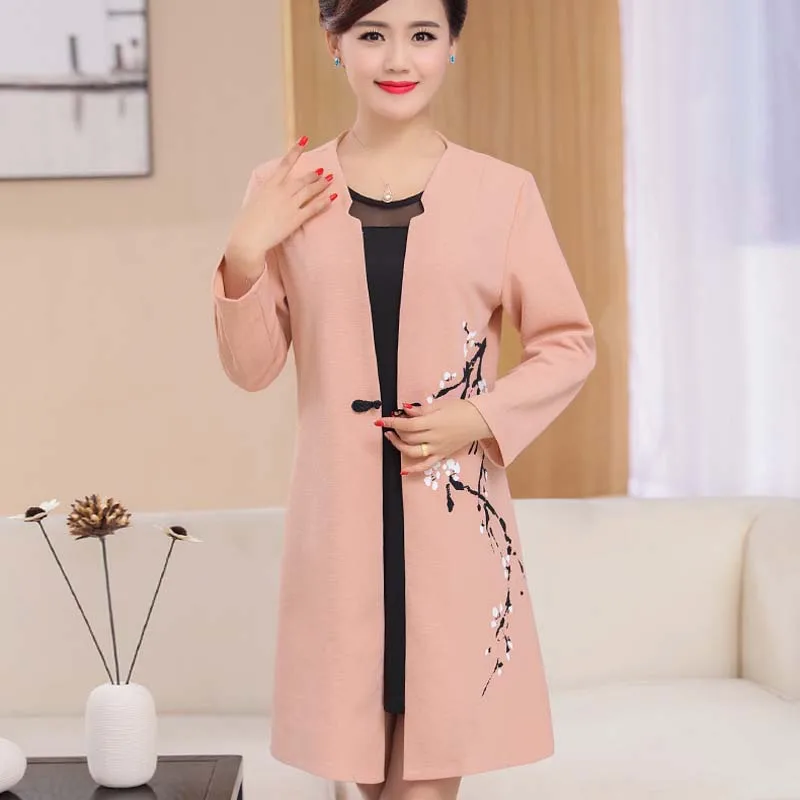 Повседневная одежда для мам среднего и возраста Новинка осени 2018 года платье из