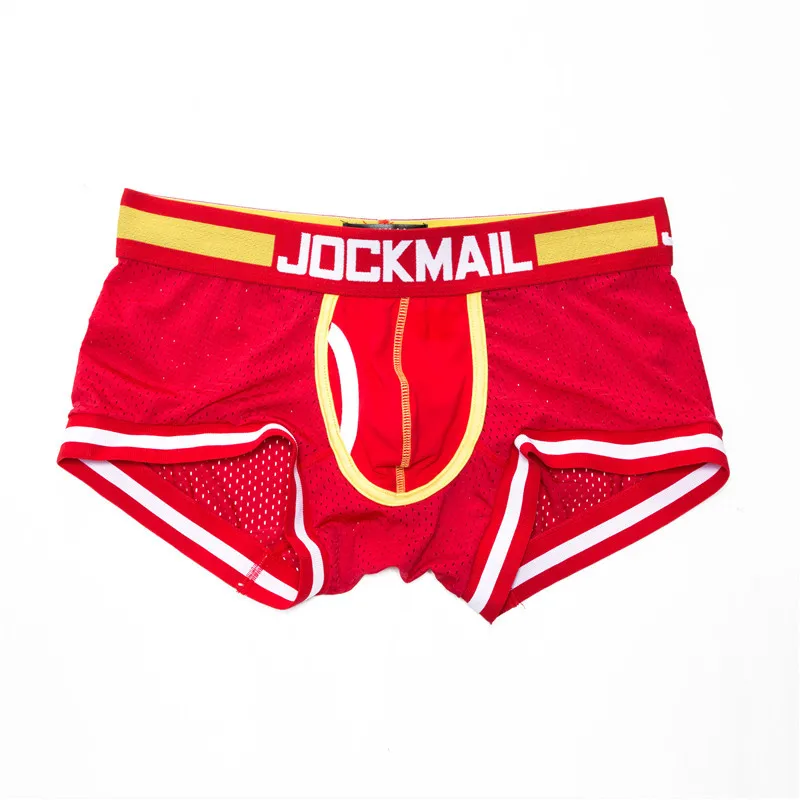 JOCKMAIL брендовые новые сексуальные сетчатые u-образные Боксеры Мужское нижнее белье сексуальные подштанники Cueca хлопковые трусы боксеры боксерские шорты для геев мужские трусы