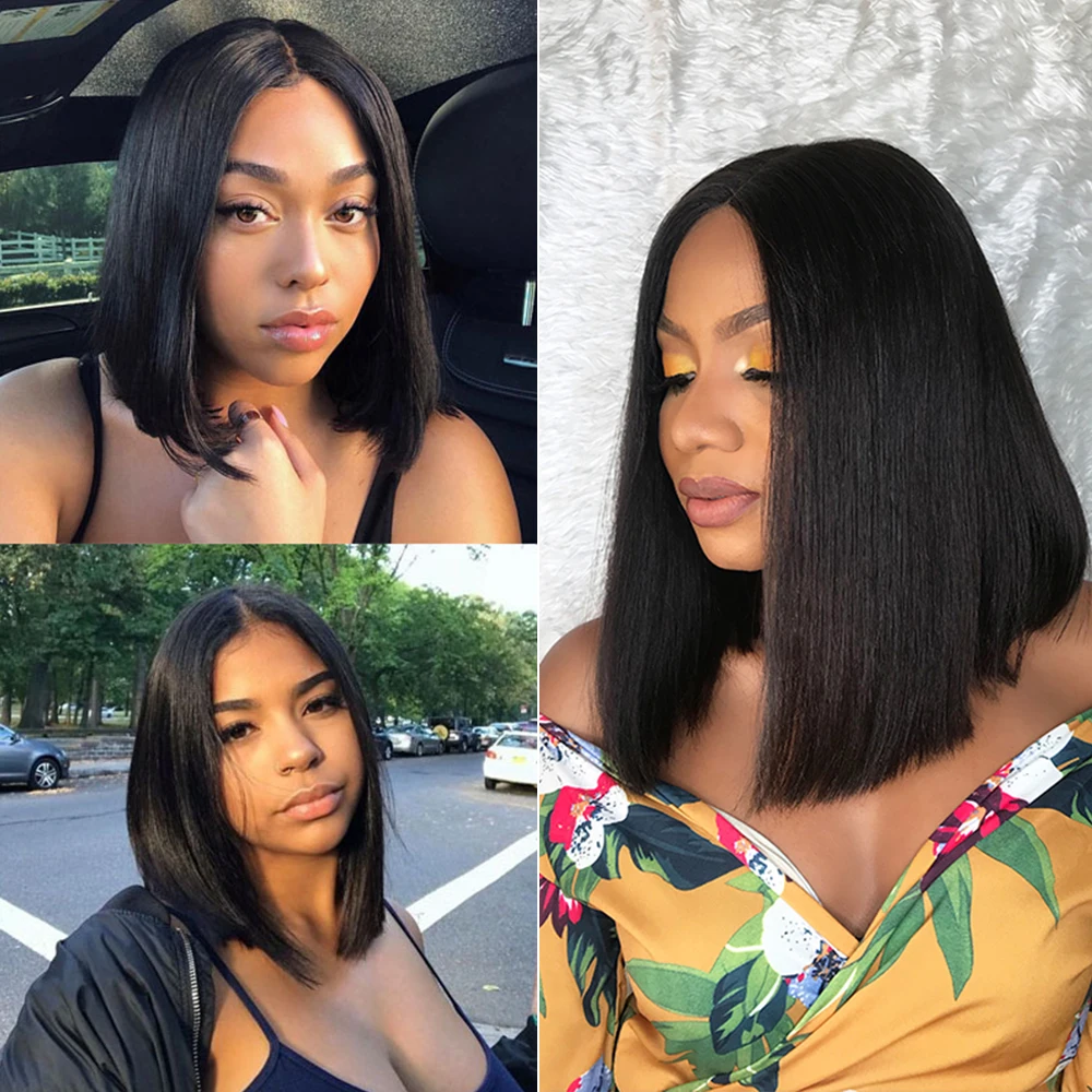 Грубые короткие кружевные передние человеческие волосы парики Remy Bob парик