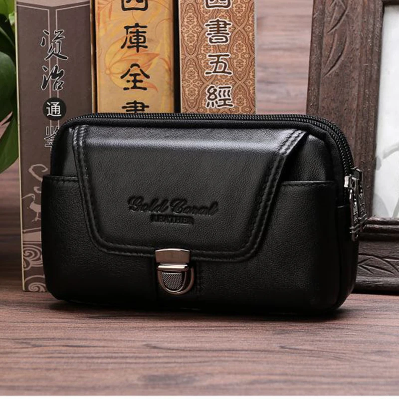 Мужская поясная сумка из натуральной кожи Fanny Packs Hip Bum пояс кошелек маленький
