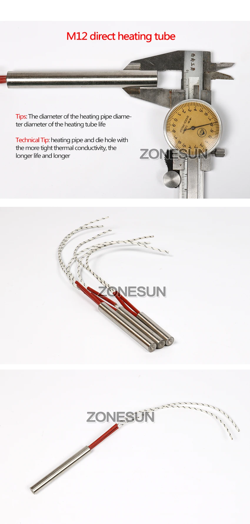 ZONESUN 30 мм длина 5 шт. диаметр 6.8.10.12 мм Нагревательный элемент Плесень проводной Картридж нагреватель AC220V производство электроэнергии