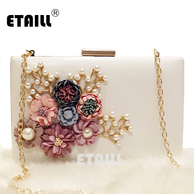 ETAILL цветочный День клатч белый свадебные сумки и кошельки для невесты вечерняя