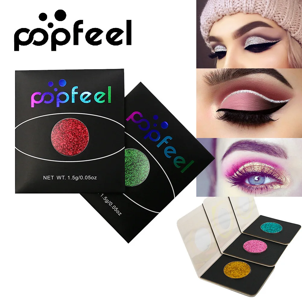 Popfeel одноцветные тени для век Косметика блестящие макияжа вечерние женские