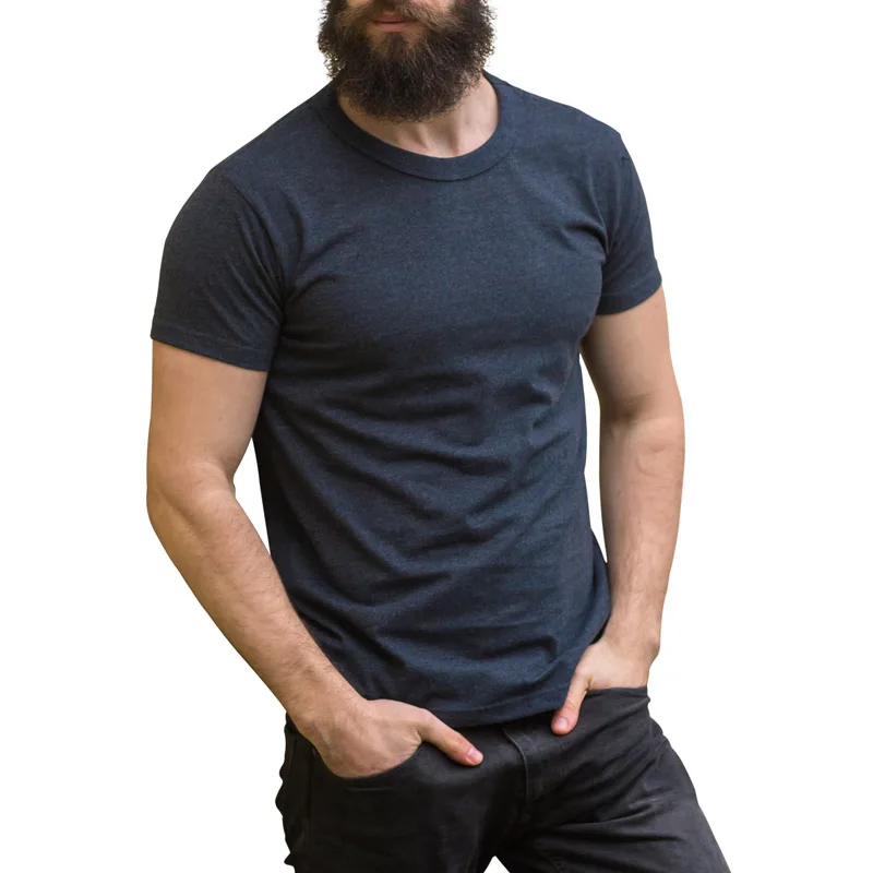

College Style 2021 Pure Cotton Men's Casual T-shirts Solid Color Black Grey Student Youth Tee&Tops for Mature Cotton Male Shirts