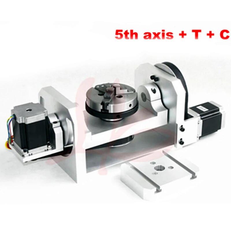 

A aixs B axis rotation axis with chuck and table for cnc router milling machine