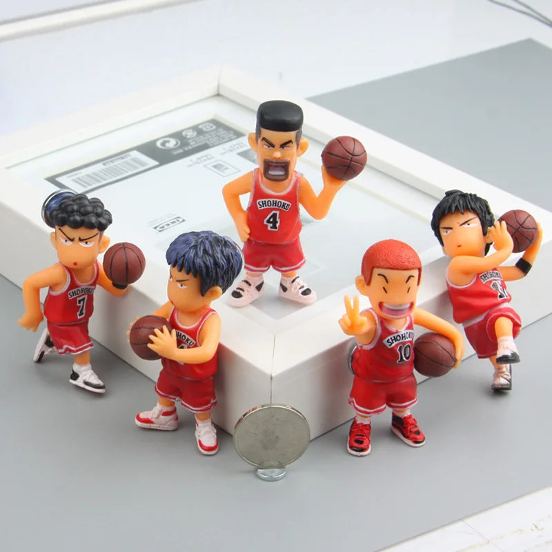 5 шт. 3D ПВХ мультфильм серии аниме персонажи Slam Dunk 3D магниты на холодильник игрушки Фигурки магниты на холодильник детский подарок