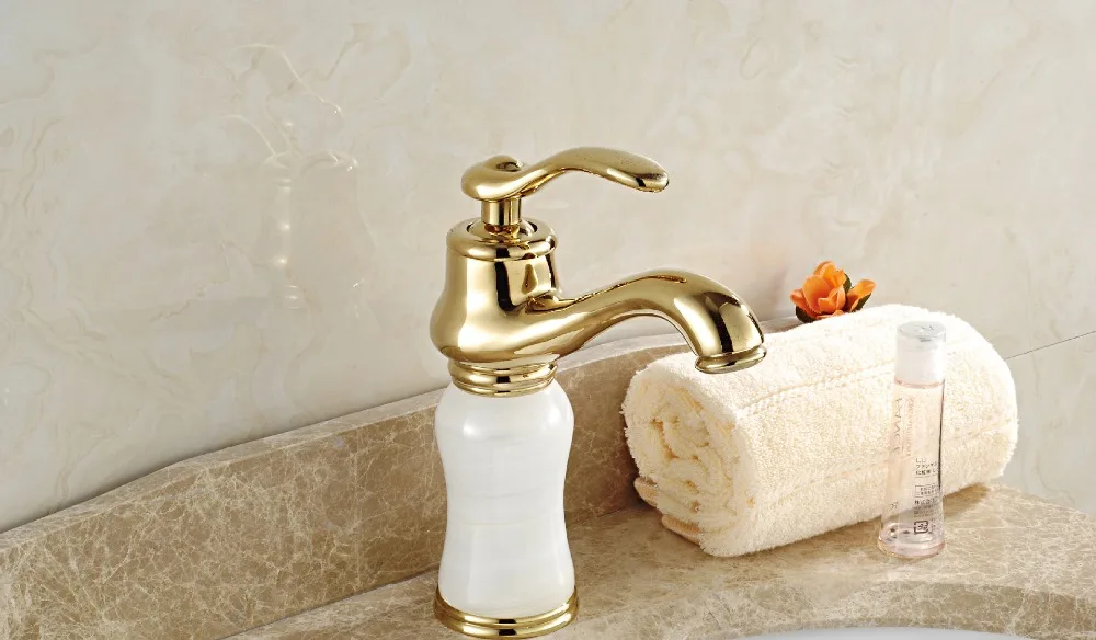 Бесплатная доставка новый дизайн Нефритовый камень золотой умывальник