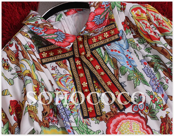 New Arrival 2017 Woman Autumn Dress Beautiful Colors Print Straight Square Collar Clothes Full Sleeve Cotton Mid Calf |