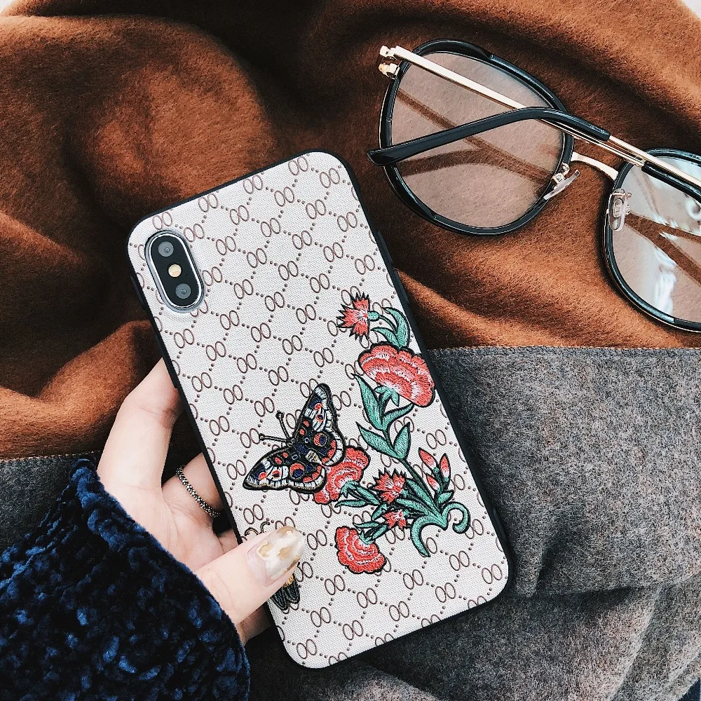 Модный матовый чехол с бабочкой и Пчелой из ТПУ высоким тиснением мягкая сетка