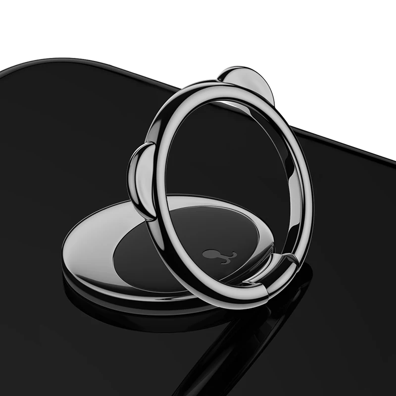 Baseus палец кольцо держатель мобильного телефона смартфон держатель стенд 360 градусов кольцо держатель для iPhone X 8 7 samsung поддержка планшета - Цвет: Black