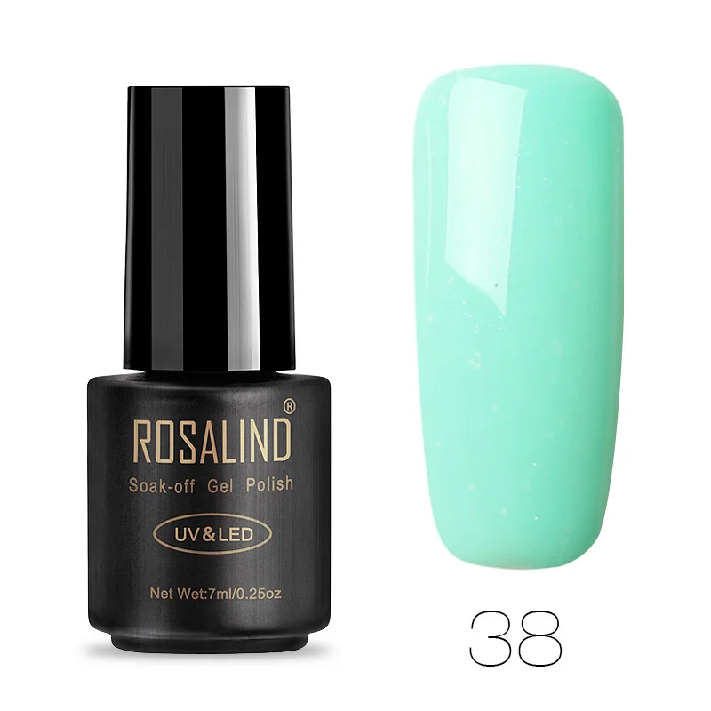 ROSALIND 7 мл Гель-лак для ногтей 31-58 чистый цвет дизайн ногтей Гель-лак замачиваемый постоянный УФ светодиодный Гель-лак для ногтей - Цвет: 38