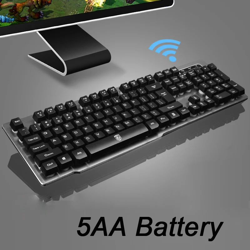 

MK500 Wireless Keyboard Rechargeable Backlight Gaming Charging Backlight Wireless Keyboard Alloy Panel Suitable for Desktop