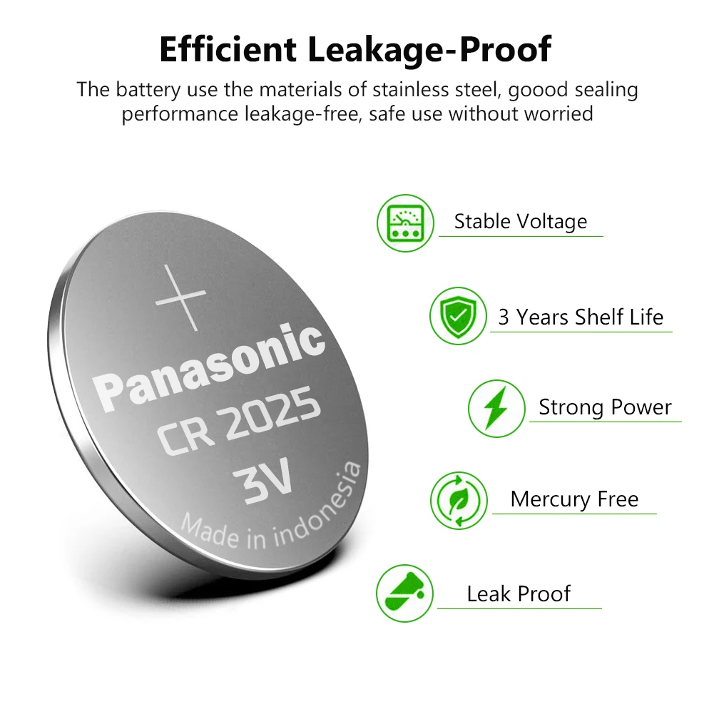 PANASONIC плоский круглый аккумулятор литий Батарея CR2025 LM2025 BR2025 DL2025 KCR2025 5 шт.