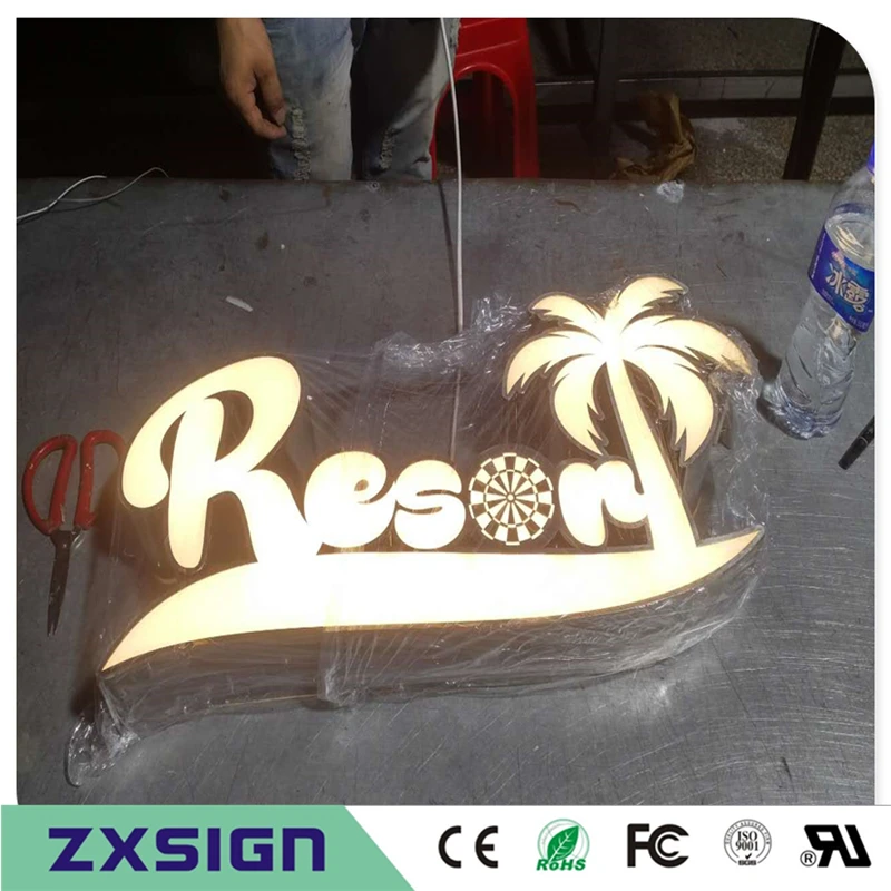 

Custom Outdoor advertising front lit Acrylic led sign making custom logo, business sign channel letters