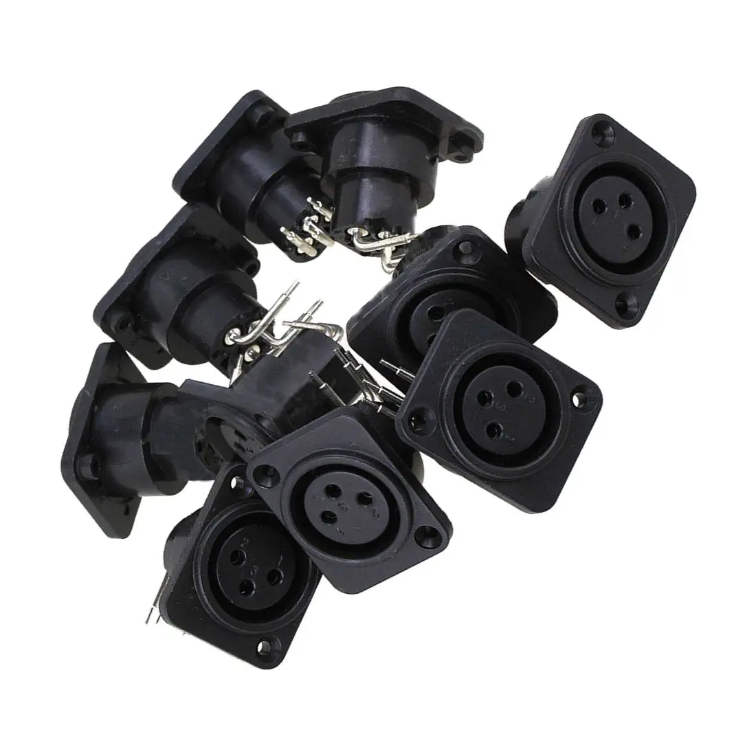 10 шт. черный XLR 3pin гнездовой разъем для монтажа на панели шасси гнездо разъема ПП