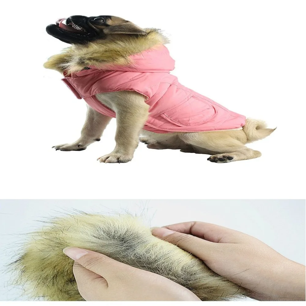 Демисезонная одежда для домашних животных теплая собак с капюшоном однотонная