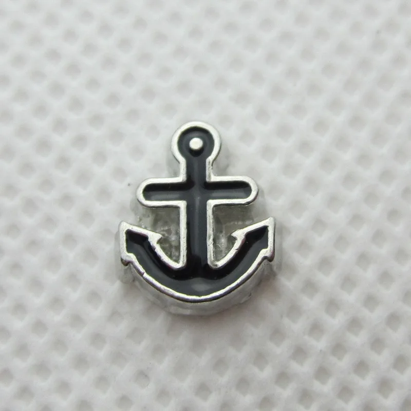 Новинка 20 шт./лот черные плавающие шармы якоря для живых стеклянных медальонов памяти DIY ювелирные аксессуары.