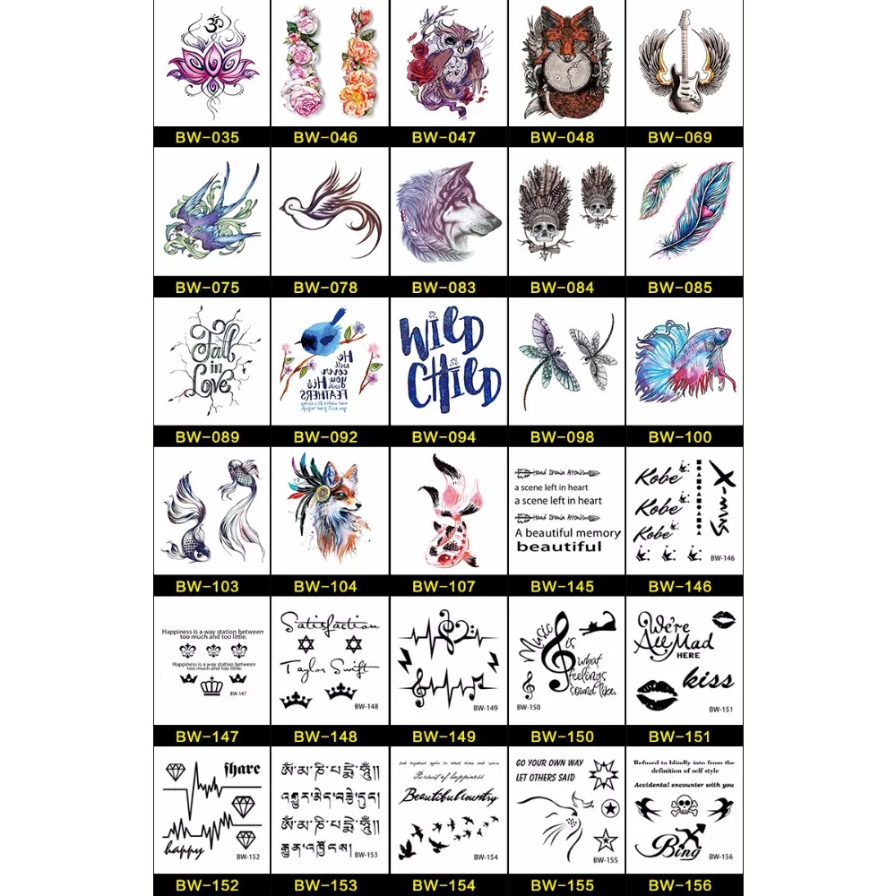 30 шт./лот Временная водостойкая Татуировка наклейка яркая жизнь как цветок