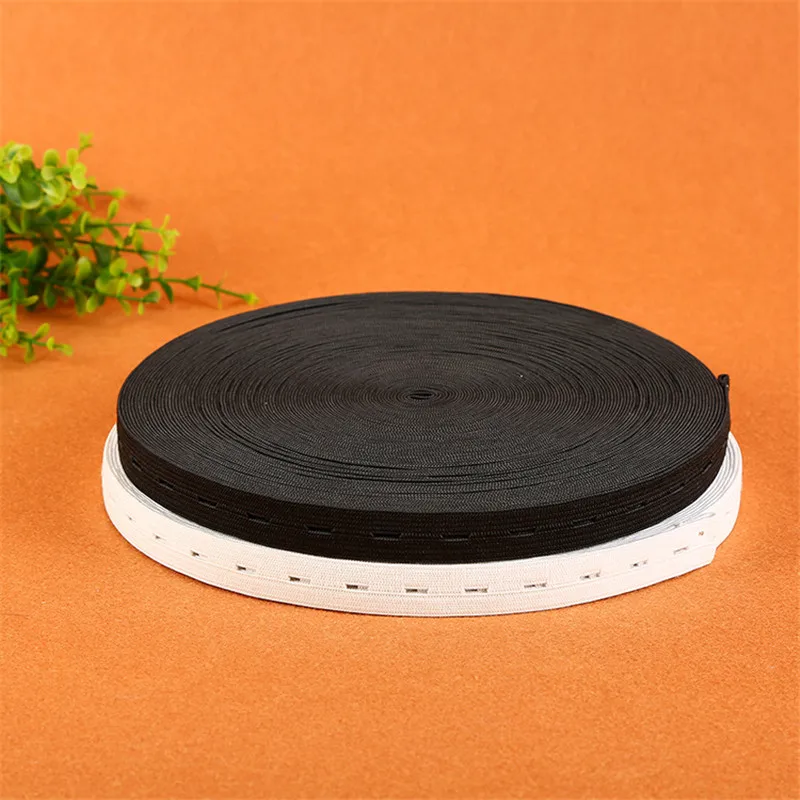 3 м регулируемый перфорированные закругленные петлицы белая/черная резинка