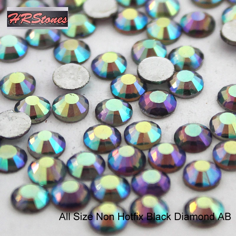 Все размеры Стразы черный алмаз AB дизайн ногтей роскошный Кристальный со
