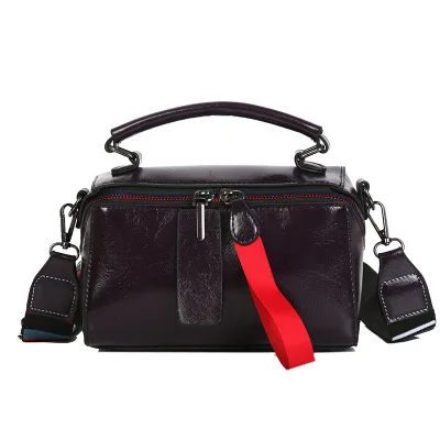 purple Bolsa Mujer сумки для женщин модные сумки двойная молния женские сумки почтальон Красочные Широкие ремешки Лоскутные сумки-тоут - Цвет: purple