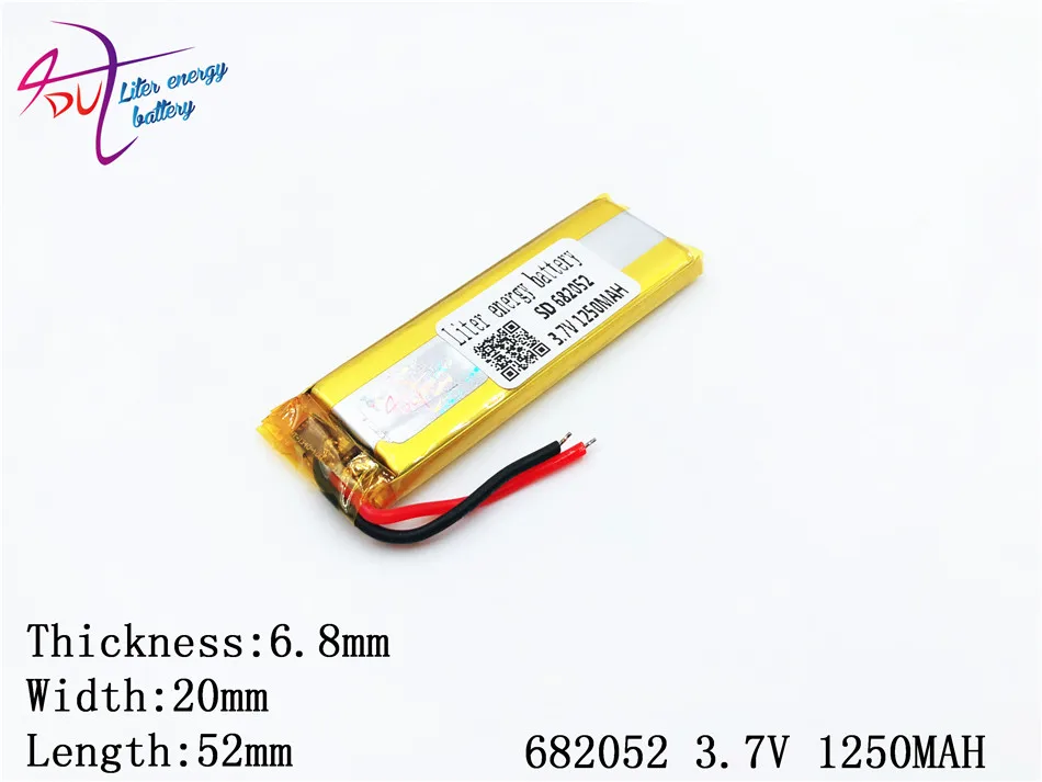 3 7 V 1250 mAH 682052 (полимер литий-ионный/литий-ионный аккумулятор) литр энергии