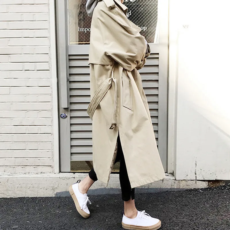 2019 весна осень ветровка Женская Ретро тонкая хаки с длинным рукавом Топ Галстук