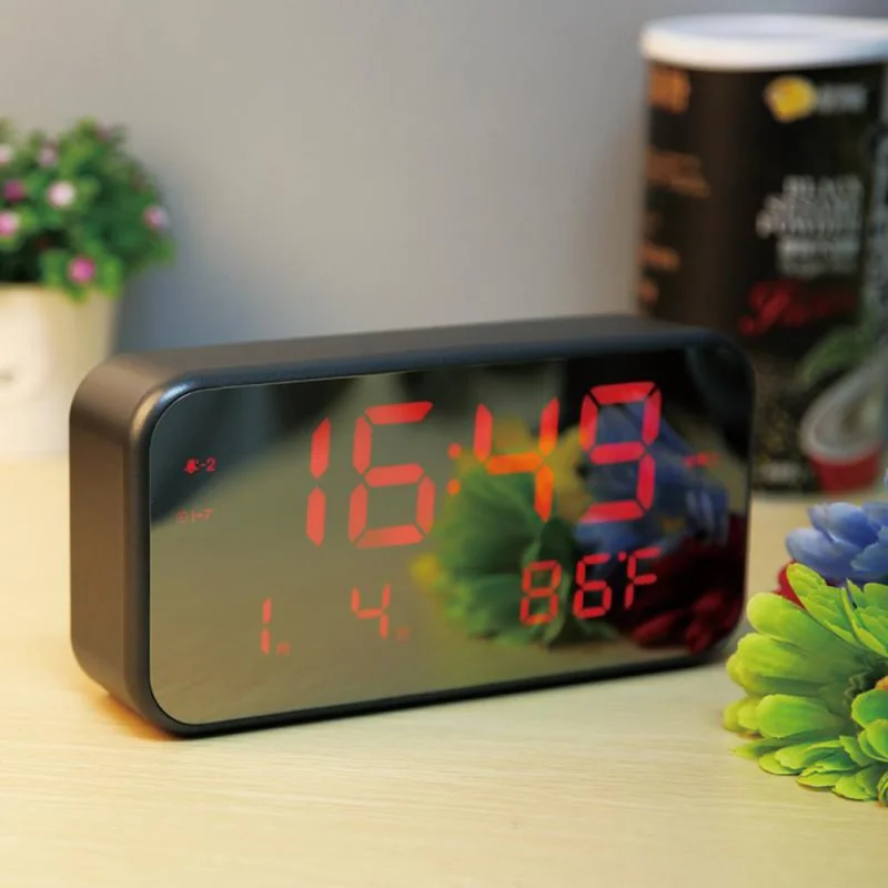 

LED mirror Alarm Clock 2018 new Multifunction Digital Electronic LED Mirror clock with Temperature Snooze Calendars function